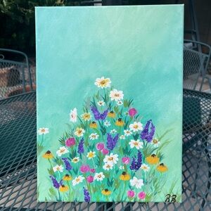 Floral Canvas Art with Vibrant Colors